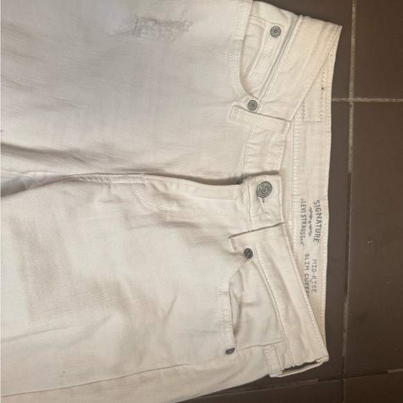 LEVI'S MID RISE CUFFED SLIM White Distressed Women’s Denim Jeans SZ 2 Waist 26 - Picture 17 of 17